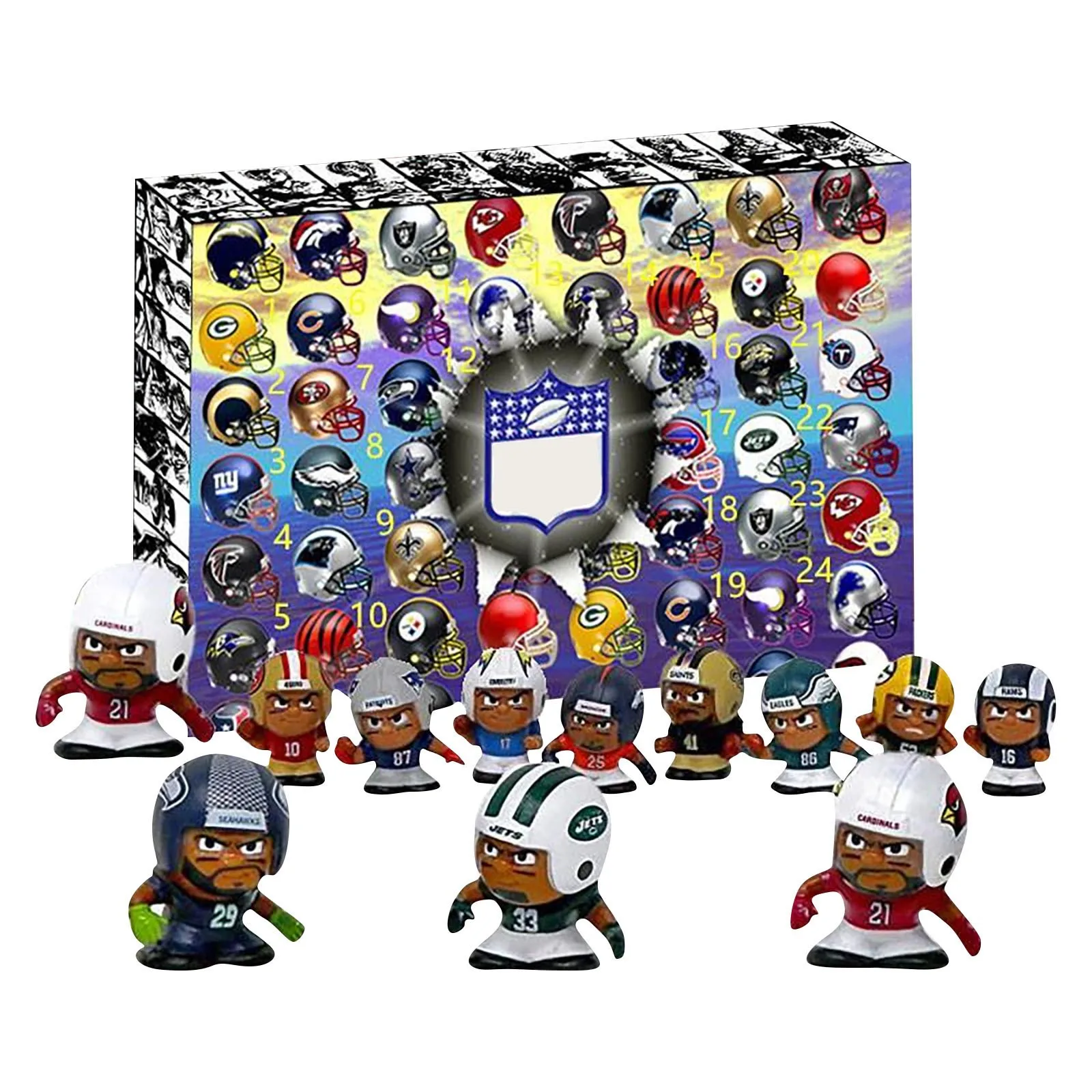 Адвент-календарь Teenymates 13-дюймовый С 24 Цветными Фигурками Команды Рождественский