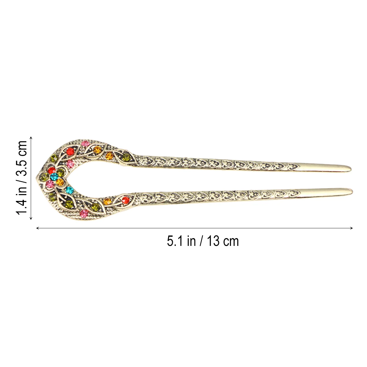 Аксессуар для прически шиньон заколка волос с кристаллами двойная вилка зубец