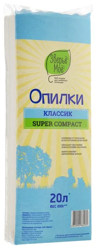 Зверье Мое Наполнитель опилки классик древесный без запаха 20 л - изображение