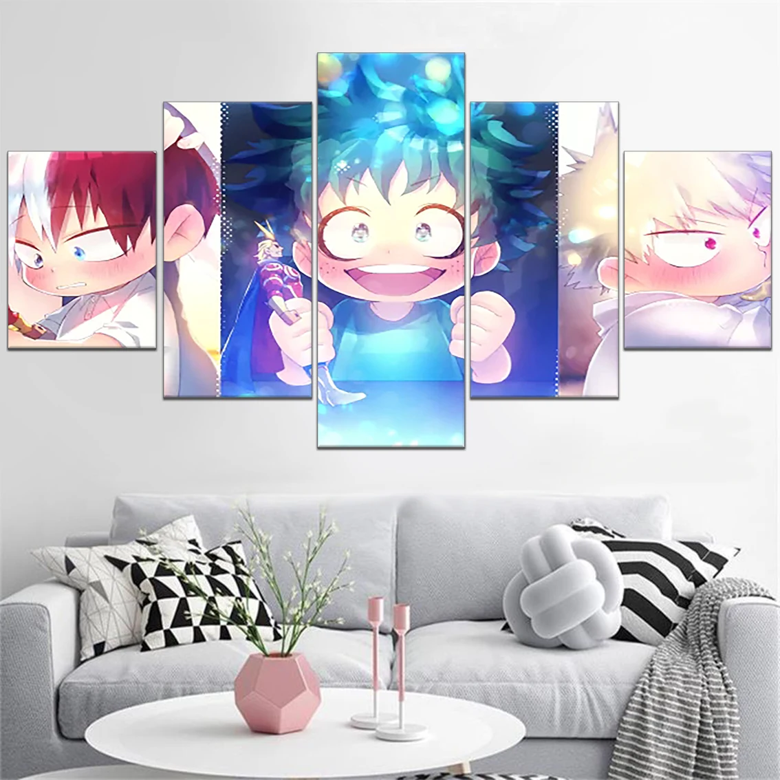 

Canvas Painting My Hero Academia Animation HD Prints Poster 5 Panel Wall Art Pictures Modular Modern For Living Room Home Decor