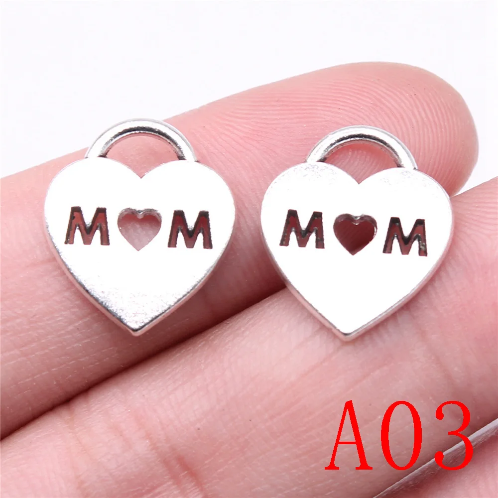 Family Heart Charm Pendant Jewelry Findings Components Handmade | Charms