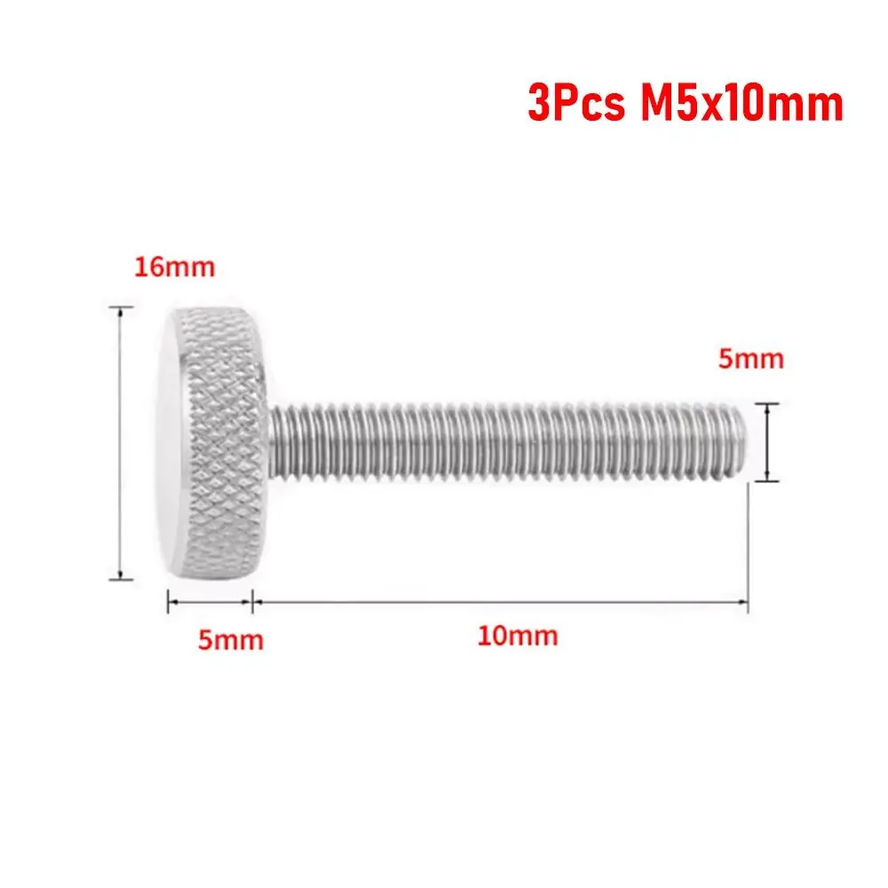 3/5 шт. новый винт с накатанной головкой и накатанной головкой M3 M4 M5 304, рукоятка из нержавеющей стали, затягивающий вручную, широкий болт с ручкой