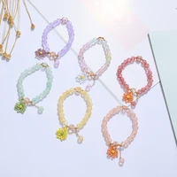 bohemian exquisite daisy pop flower crystal stretch beaded bracelet creative cute flower crystal fashion jewelry for women gifts