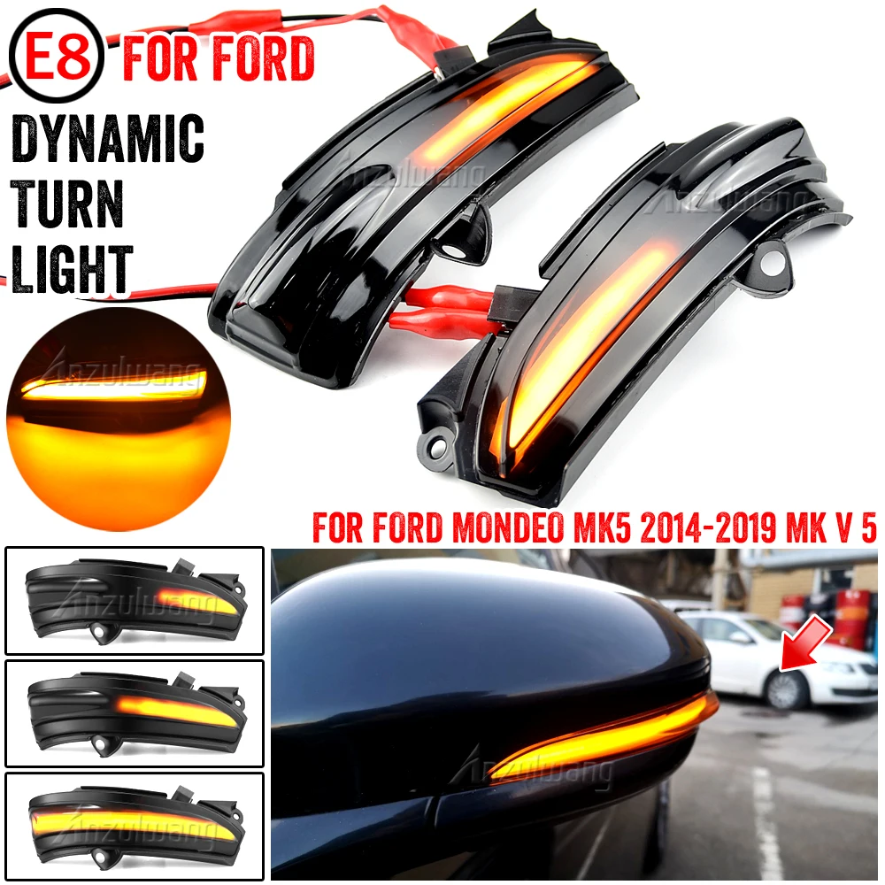 For FORD MONDEO MK5 2014-2019 MK V 5 Dynamic Blinkers LED Car Tuning Side Mirror Light Turn Signal Lamp Repeater Indicator Bulb