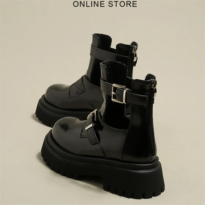 Thick Soled Sweet Cool Martin Boots Women's  Thin Shoes 2022 New High Boots Ins British Style Spring And Autumn Single