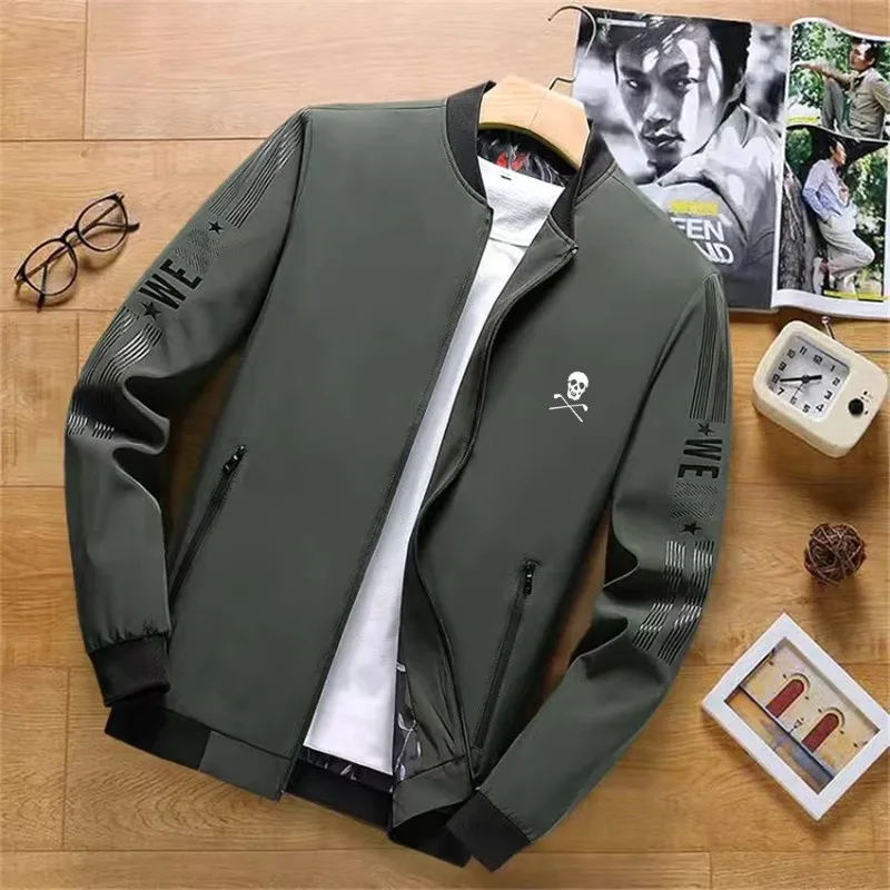

Plus Size M-8xl Baseball Coat Men's Autumn Golf Wear Jackets Thin Trend Casual Jogging Clothing Man Loose Bomber Jacket Homme