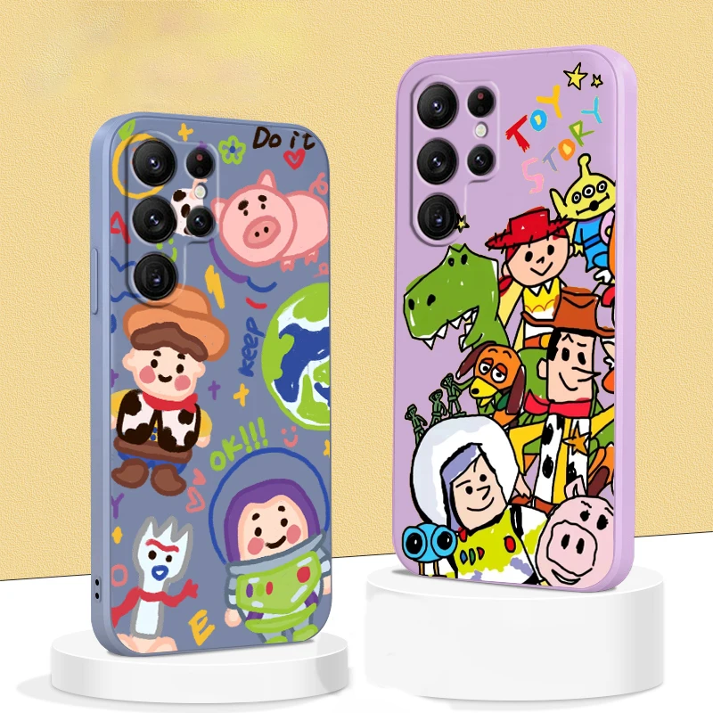

Liquid Rope Funda Disney Toy Story Anime Cute Phone Case For Samsung Galaxy S22 S21 S20 FE S10 Note 20 10 Plus Lite Ultra 5G