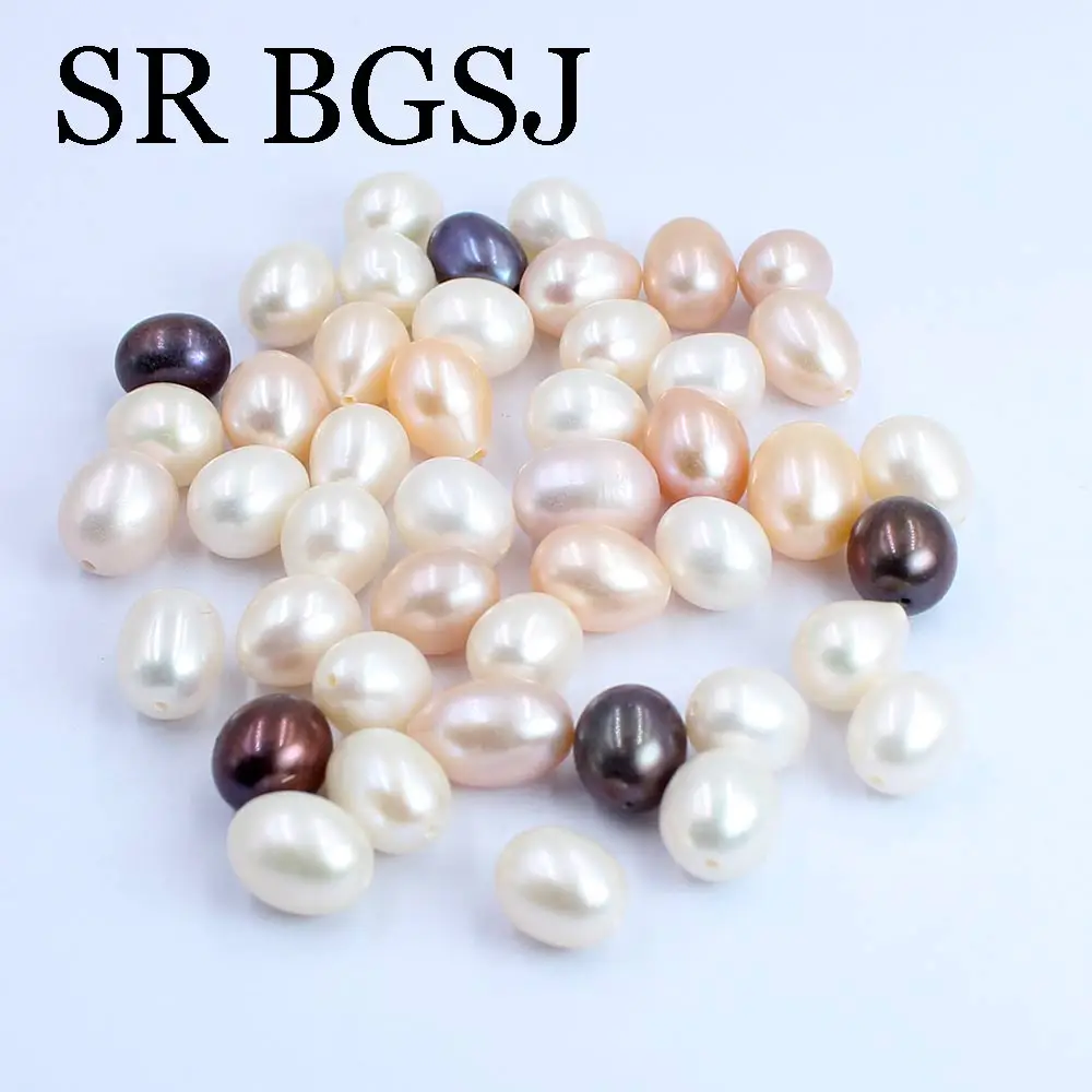 

20pcs 7-8mm Wholesale Mixed Random Color Half Drilled Drop 3A Natural Freshwater Pearl Jewelry DIY Beads