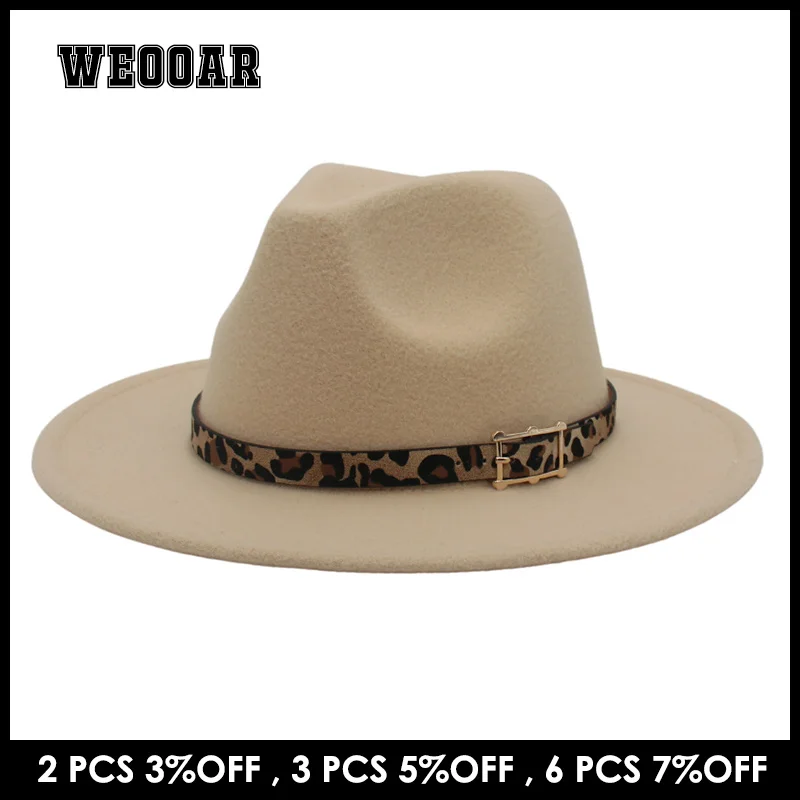 

Шляпа в западном стиле для мужчин и женщин, фетровая шляпа с широкими полями и леопардовым ремнем, Вуалетка, джазовая дамская шляпа, осень 2022