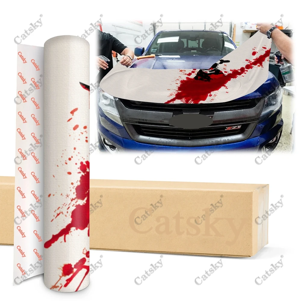 Японские виниловые Стикеры для капота автомобиля с принтом крови самурая пленка