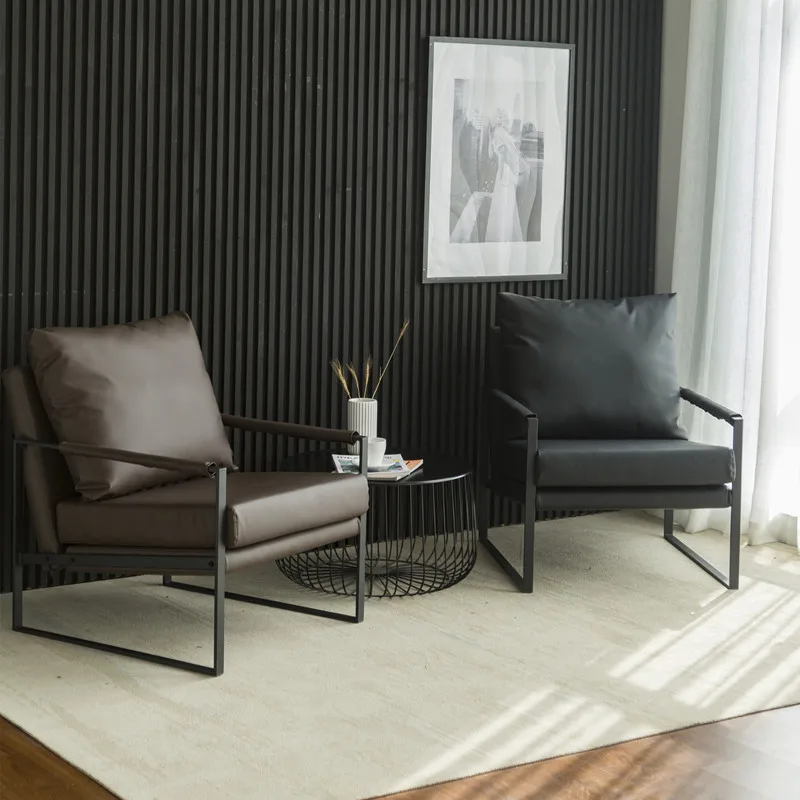 Sessel Metallrahmen Одноместный диван для отдыха Stuhl Wohnzimmer Leders essel