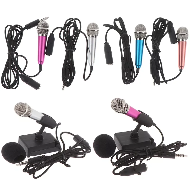 

1Set Portable 3.5mm Stereo Studio Mic KTV Karaoke Mini Microphone For Cell Phone Laptop PC Desktop Small Size