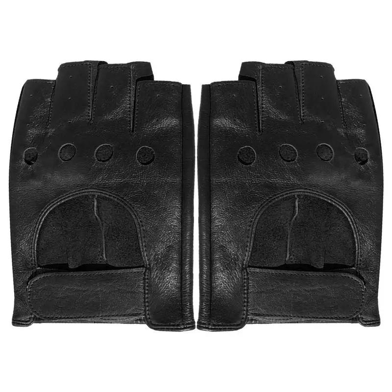 

Summer Gloves Motorcycle Men Motorcycle Gloves Half Finger Cycling Bike Gloves Leather Driving Gloves Fingerless Protective Gear