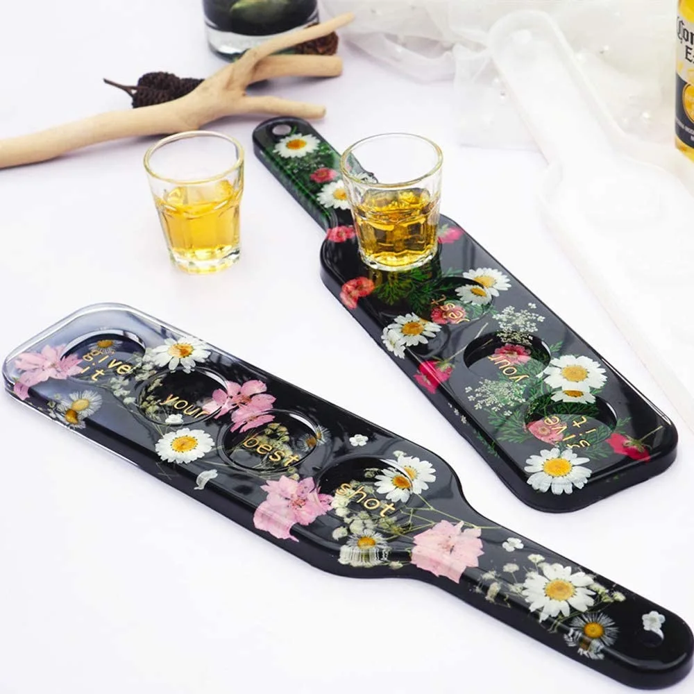 

DIY Crystal Epoxy Resin Mold Wine Glass Tray Wine Beer Rack Mirror Silicone Mold For Resin