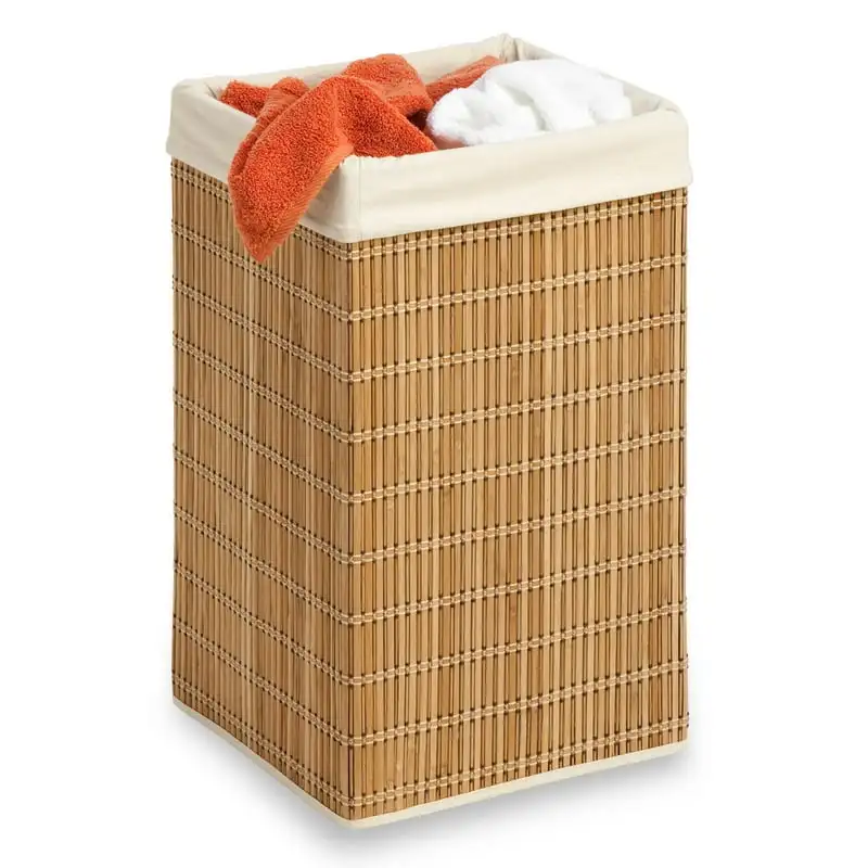 

Can Do Durable Square Bamboo Wicker Hamper, Brown Guinea pig accessories Litter box for rabbit Hamster sand bath Bunny supplies