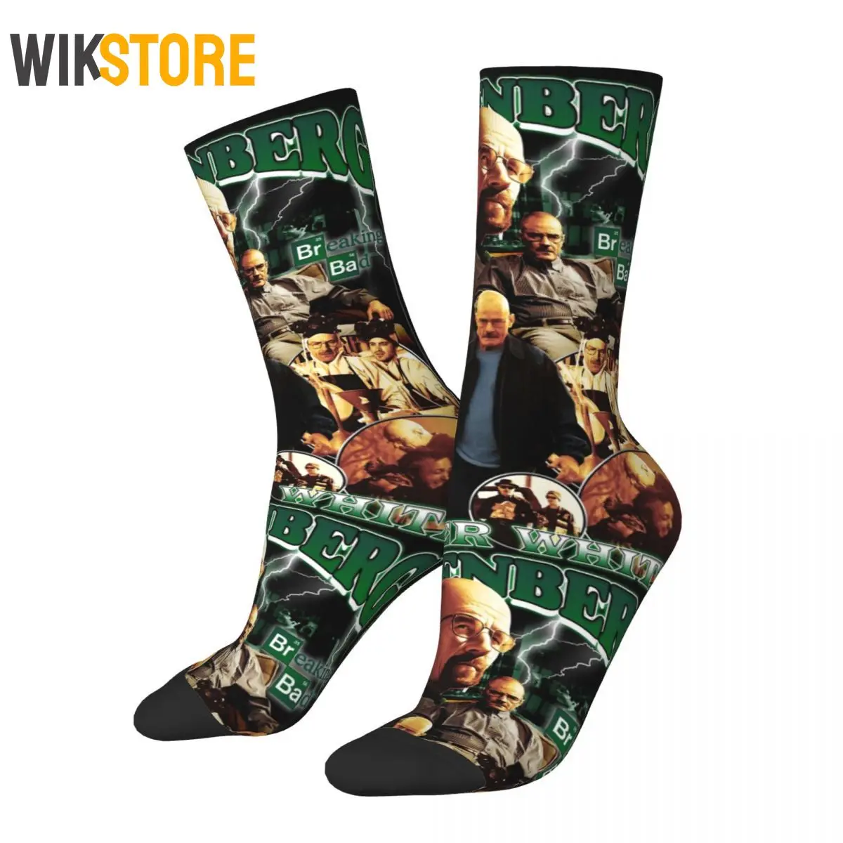 Носки мужские/женские смешные модные сумасшедшие от хайнсенберга Уолтера белого