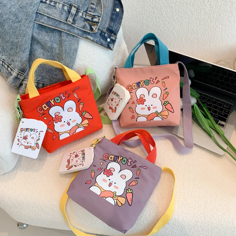 

Sen Girl Cartoon Shoulder Bag Bag Girl 2023 Korean New Cute Versatile Handbag Canvas Crossbody Bag