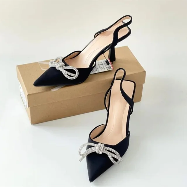slingback bow heels