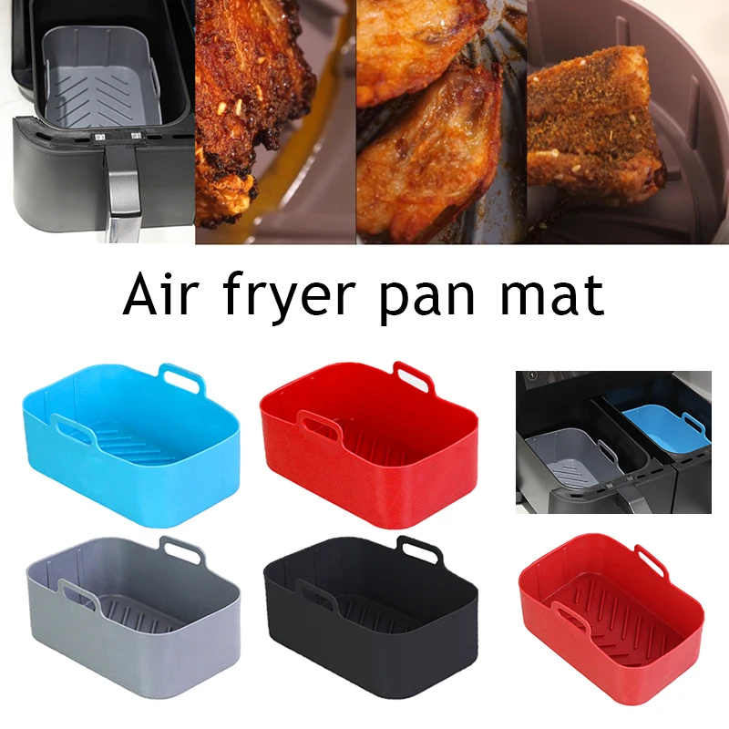 

Air Fryers Rectangle Oven Liner Silicone Baking Pan Oven Not Sticky Baking Tray Fried Chicken Basket Reusable Baking Dishes Pad