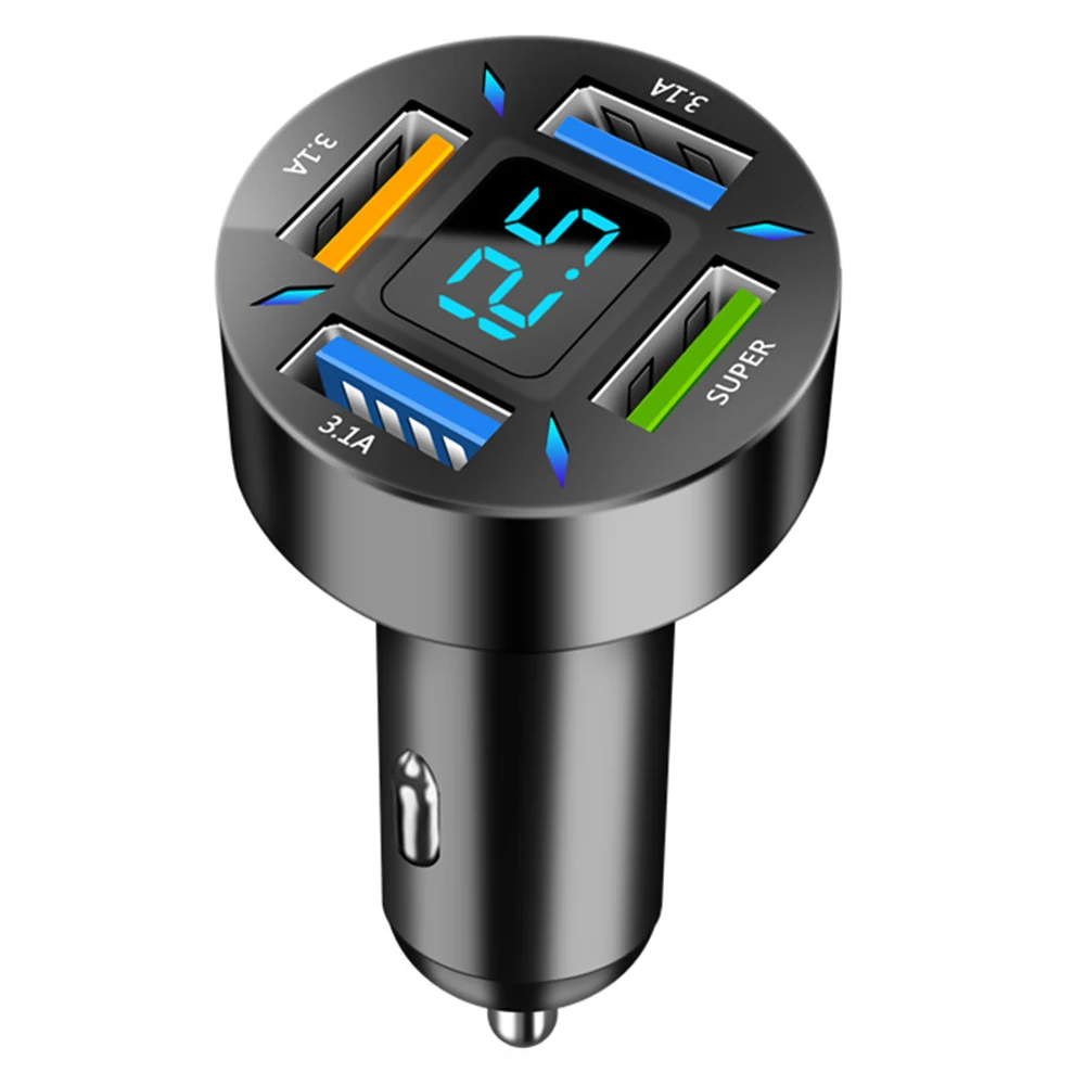 

Автомобильное зарядное устройство с 4 USB-портами и разъемами USB Type-C
