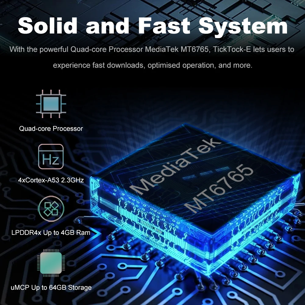 Unihertz Tick Tock E 6.5 Inch Smart Rear Display 6000mAh Cellphone Android 12 4GB 64GB Smartphone Octa Core MTK6765 Phone