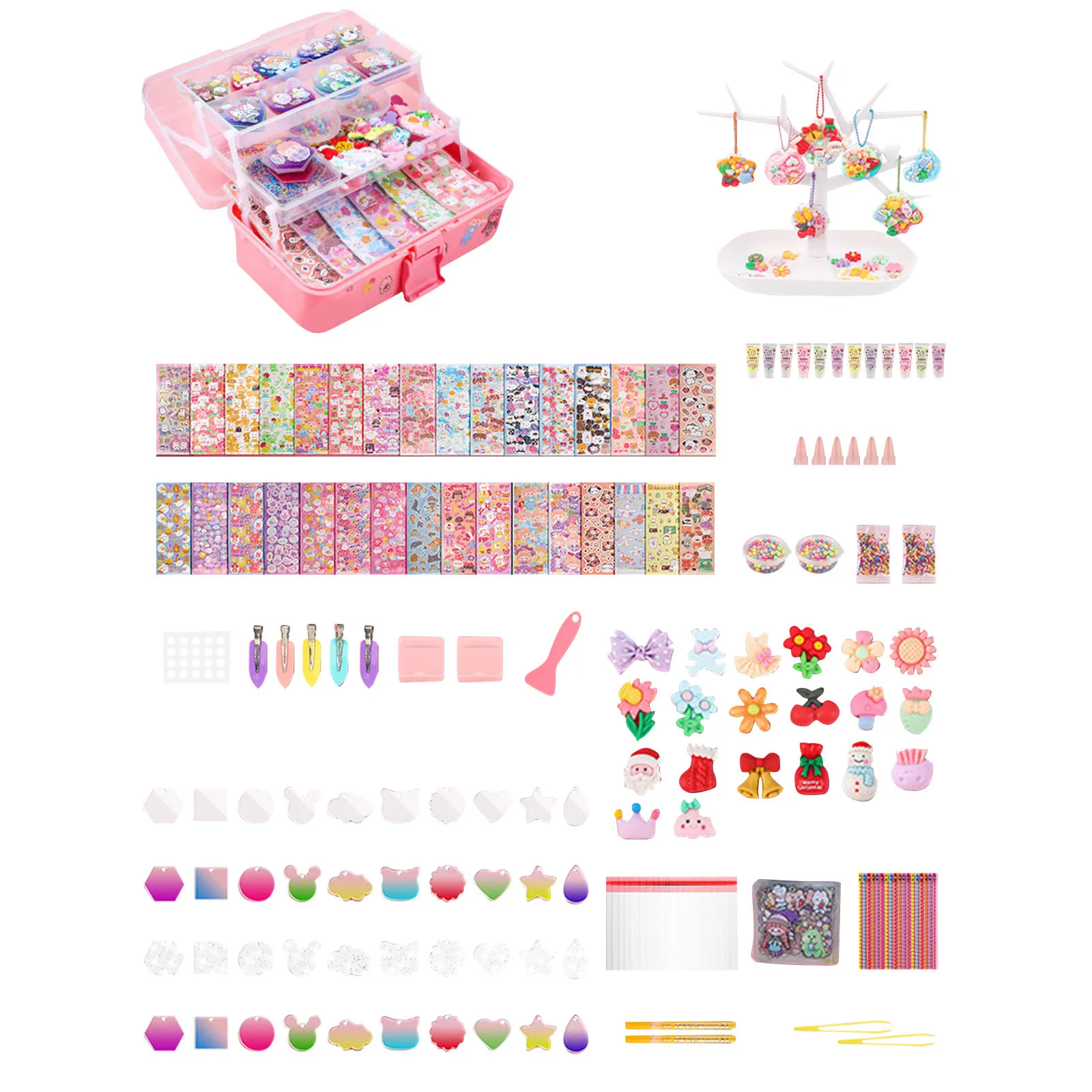 

New Cream Glue Boxed Set Of Stickers Cute Cartoon Handbook Stickers Goo Card Clips Diy Material Decorative Toys Gifts