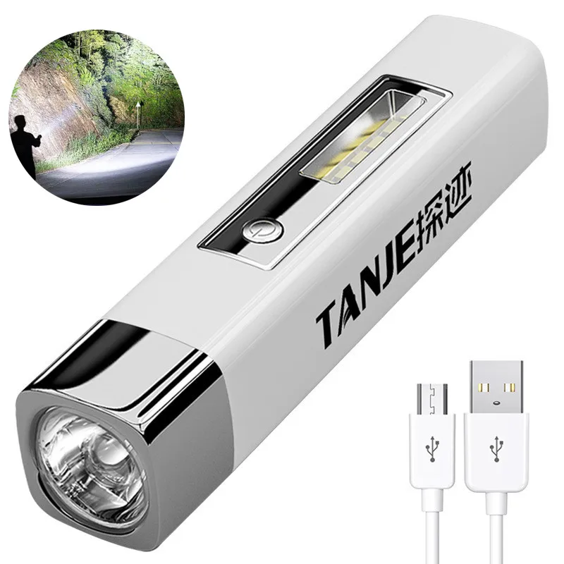

Power Bank Flashlight Portable Mini Waterproof Ultra Bright Torch USB Rechargeable Multi-function Powerful Flashlight CampLight