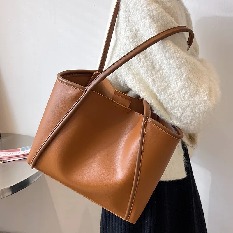 

CGCBAG Commute Large Capacity Women Tote Bag Simple Brand Luxury Designe Handbag High Quality PU Leather Female Shoulder Bag
