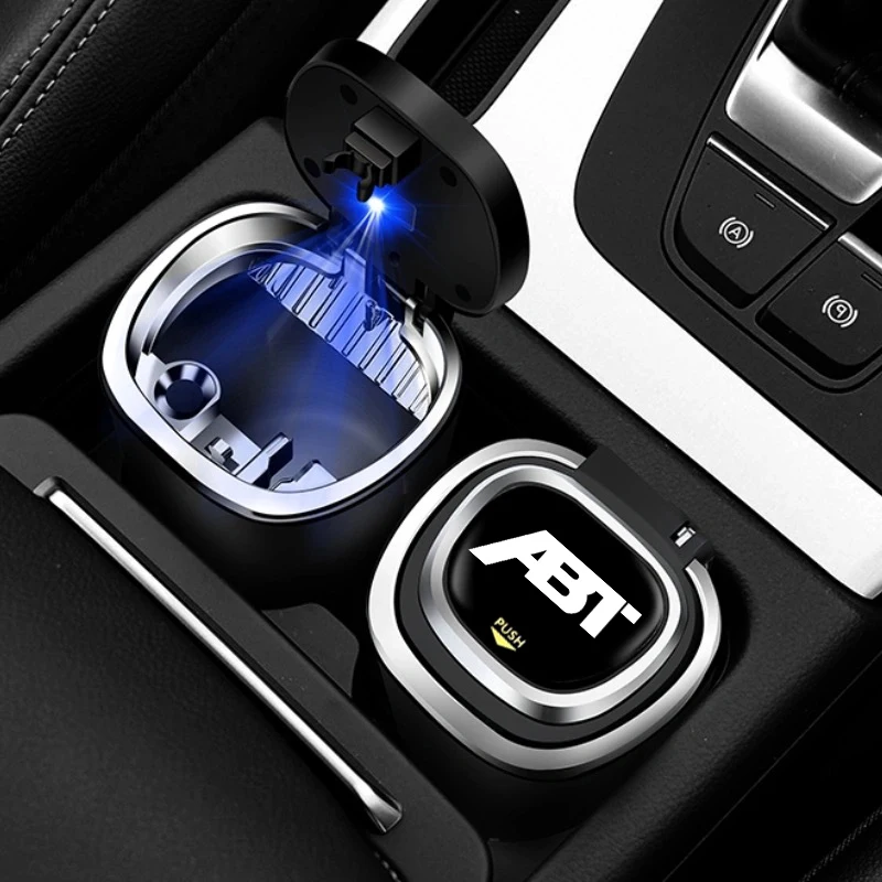 High-end Car Cigarette Ashtray Cup With LED Light Alloy Ash Tray Portable For ABT Audi A5 A4 B8 VS4 RS5 RS6 RS7 S4 S5 S6 SQ7 TT