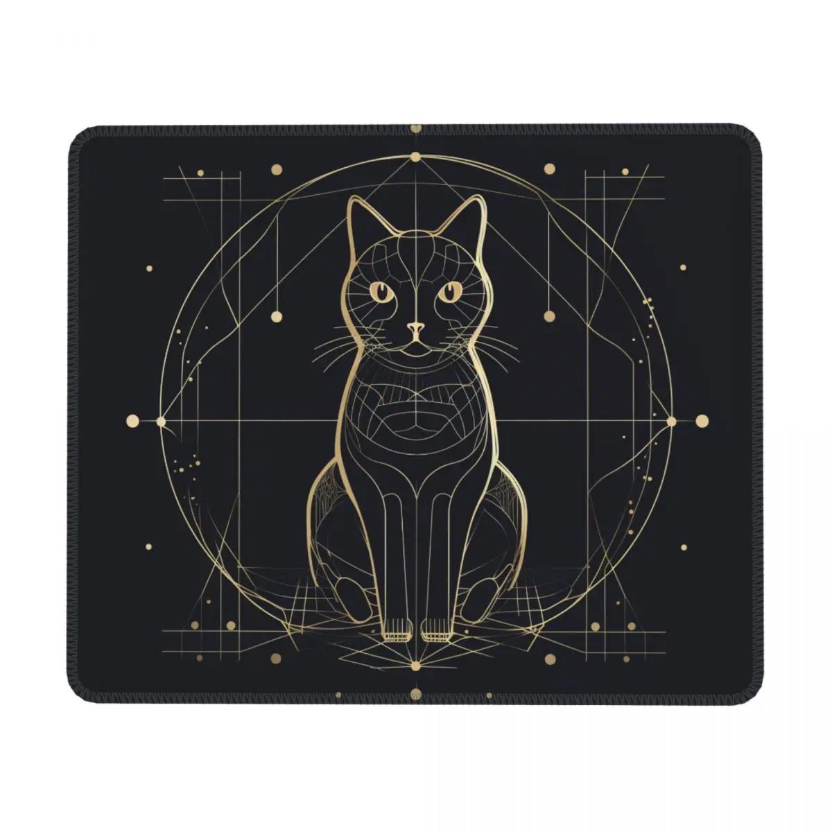 

Cat Horizontal Print Mouse Pad Astro Geometry Minimalist Art Vintage Original Mousepad Desk Anti-Slip Rubber Mouse Pads