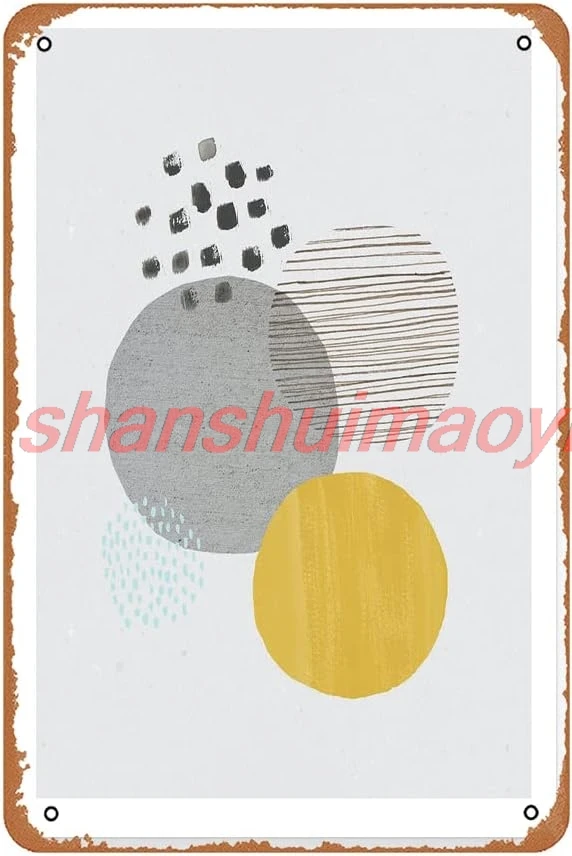 Абстрактные металлические вывески из горчицы и бетона Decoracin винтажные жестяные
