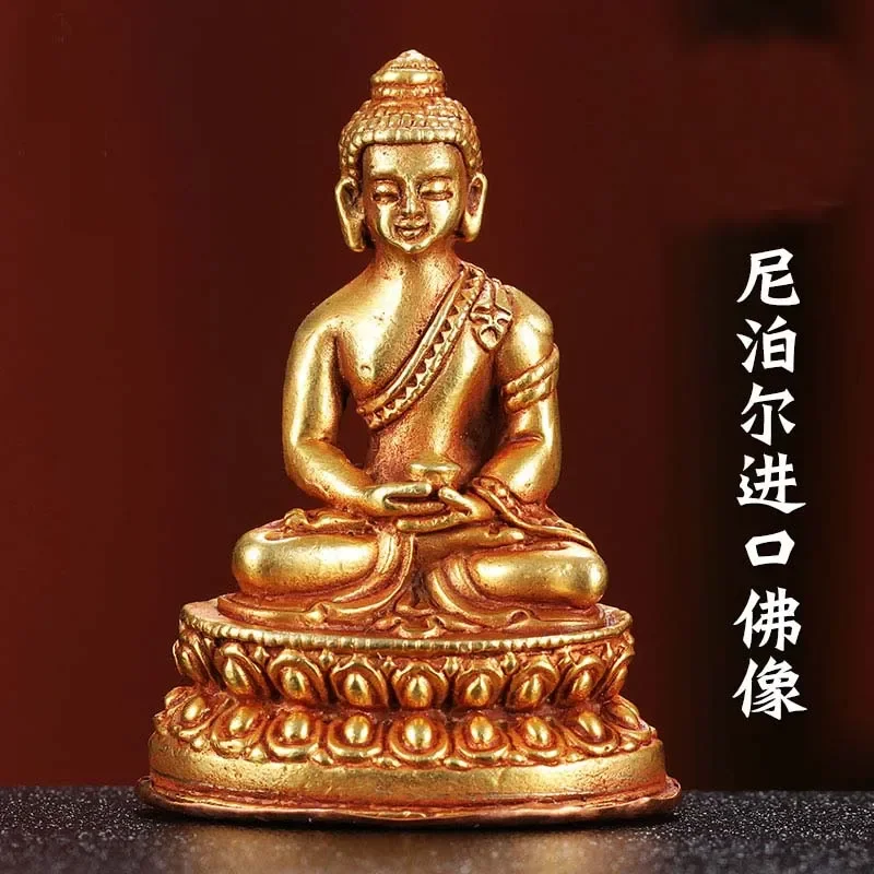 

Tibet Nepal temple Pocket Small Buddha Amitabha Amitayus Statue amulet protective talisman Bless health safety and good luck