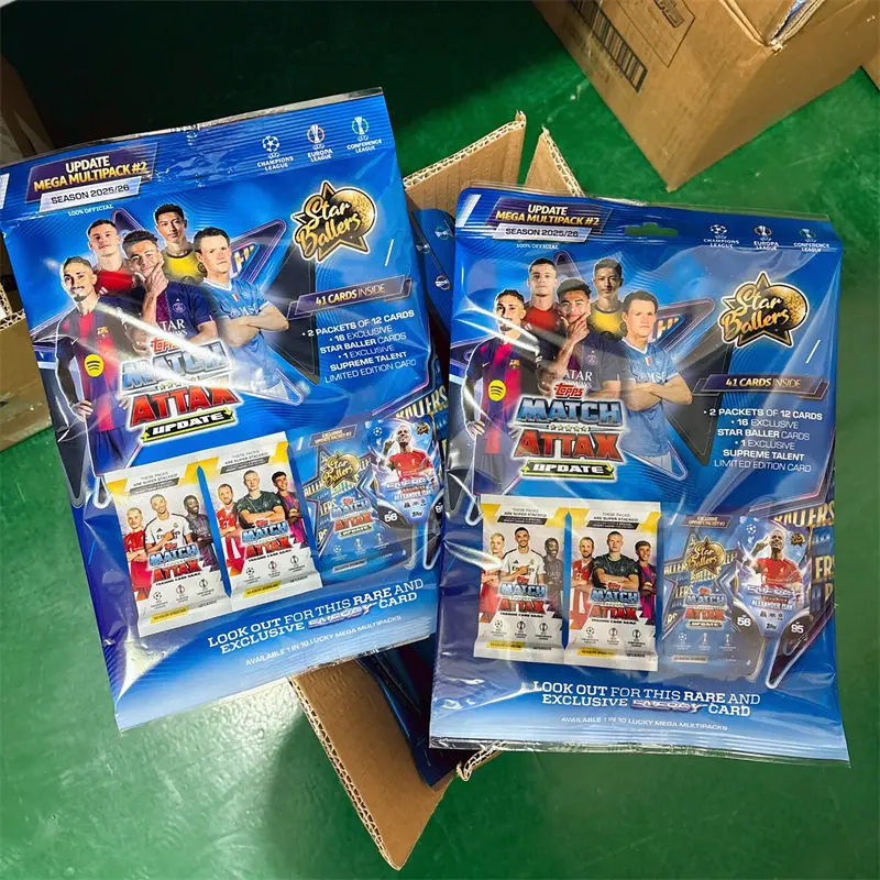 Фото Официальный лицензионный набор коллекционных футбольных карточек Topps UEFA Champions League Match Attax Mega Pack 2025-26 (Blind Box) №3