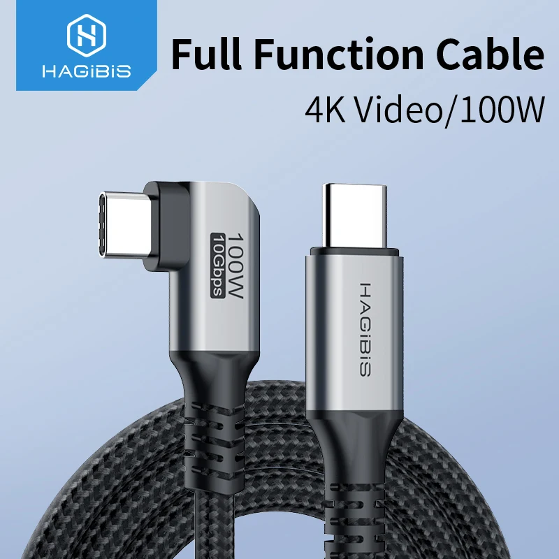 

Hagibis USB C to USB C Cable USB 3.2 Gen 2 Type C Cable 10Gbps 4K 60Hz Video 100W PD Fast Charging for Laptop Macbook Pro iPad