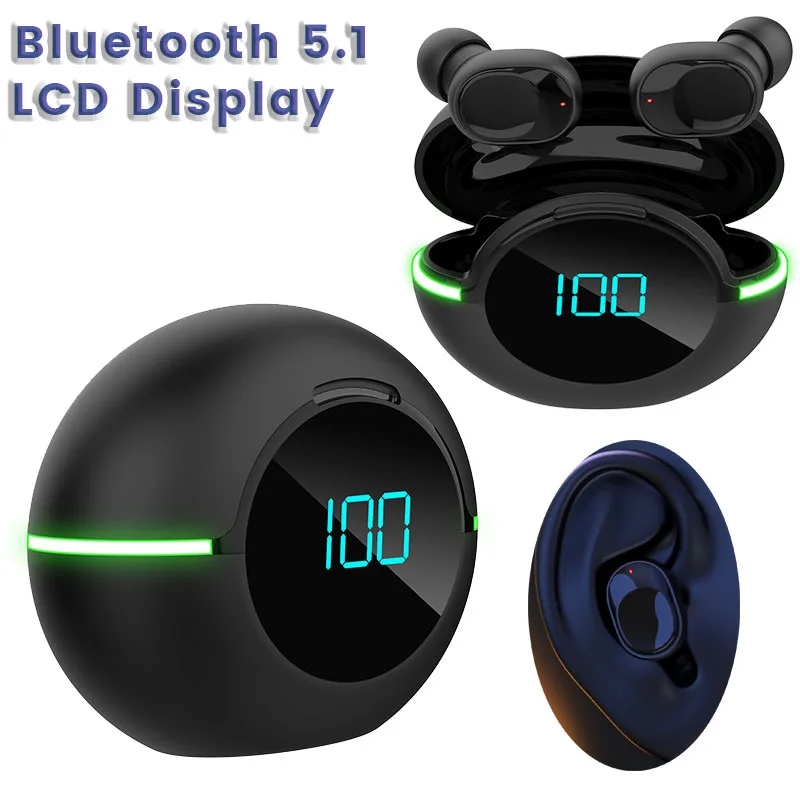 

Y80 Bluetooth 5.1 Wireless Headphones Charging Case 9D Stereo Sports Waterproof Headphones with Microphone for IOS/Android