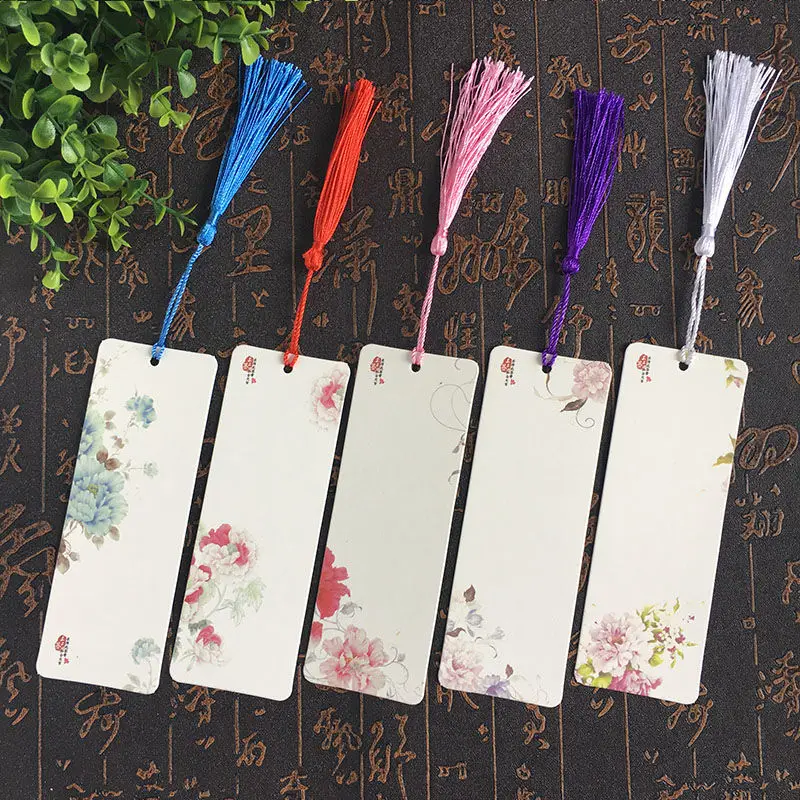 

Bookmark Primary School Blank Handdrawn Card Self Made Diy Material Bag Small Fresh Tassels Student Paper Wind Factory