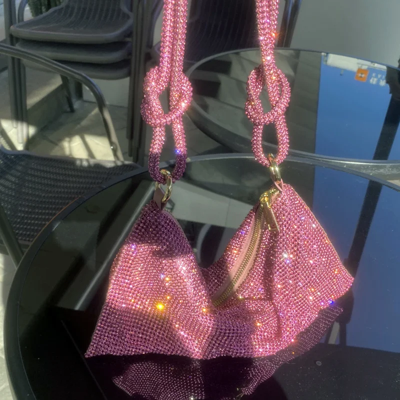 

Handle Rhinones Evening clutch Bag Crystal Dinner Party Wedding Purses and handbag luxury Designer shopper hobo shoulder bag