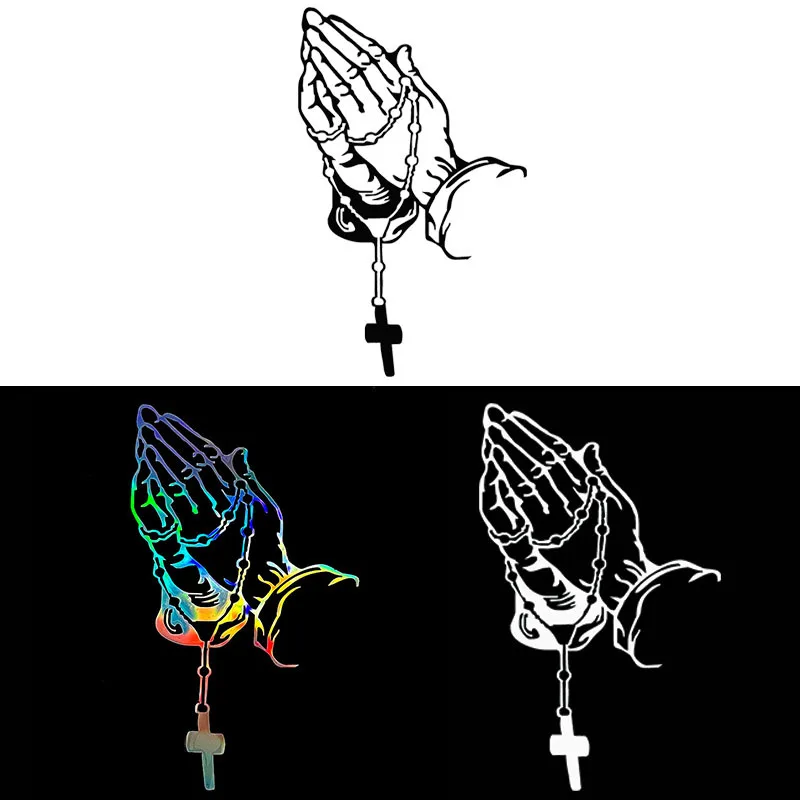 Автомобильная лазерная наклейка с жемчугом молитвенный жест Бог Иисус Христос