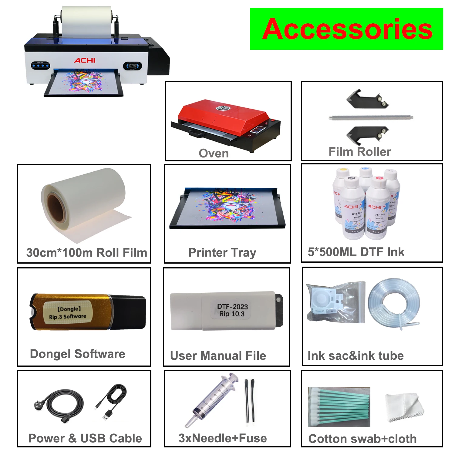 АКЦИЯ США A3 R1390 Принтер DTF Печатная машина для футболок Теплопередача печати на