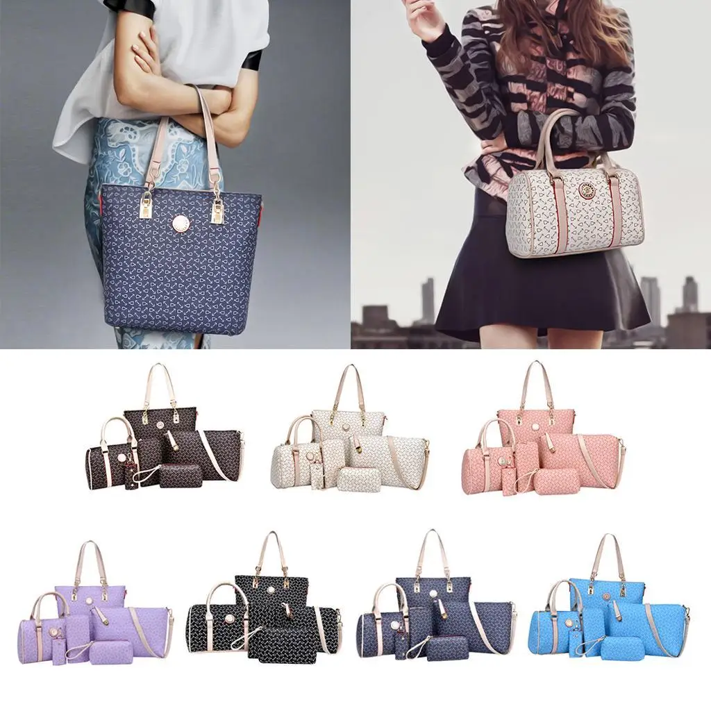 Модные 6 шт./компл. кожаные сумки набор через плечо для ключей