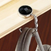 new desk hanging hook practical portable folding table desk hanging clip crystal alloy purse handbag bag hanger