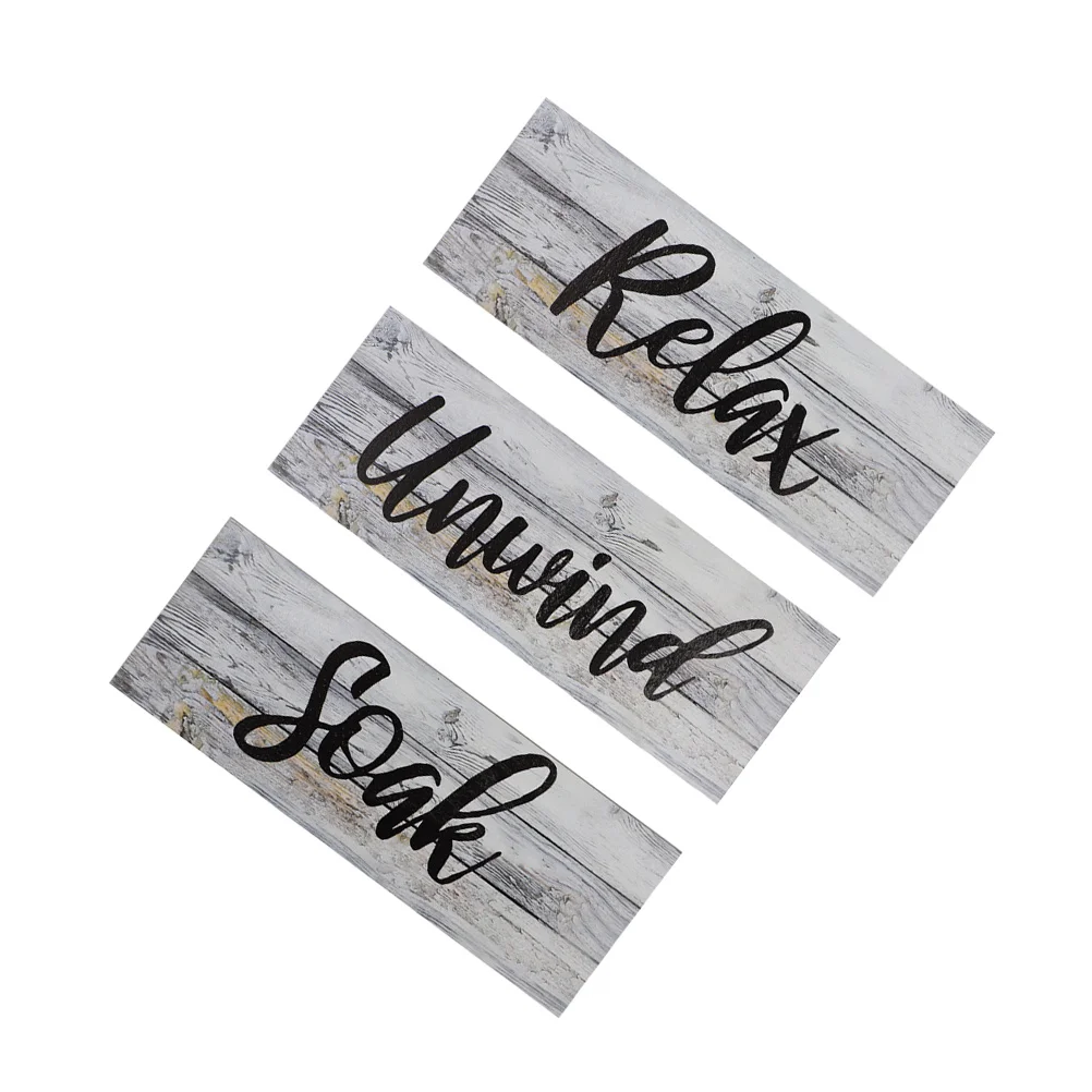 

3 Pcs Home Decor Listings Living Room Wall Hanging Household Restaurant Door Wooden Sign Countryside Child Decors