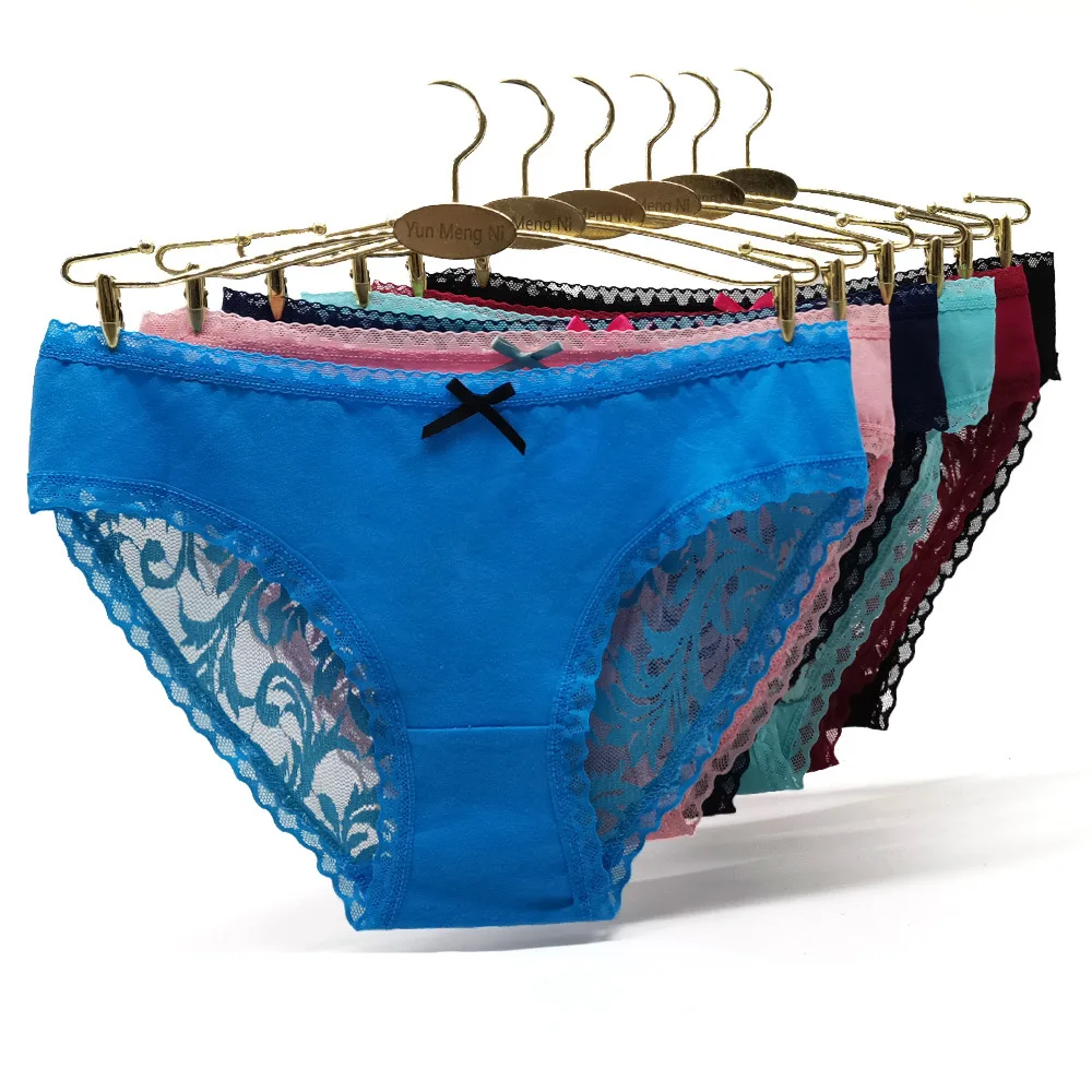 

6Pcs/Lot Girls Cotton Panties Lingerie Women Underwear Sexy Briefs Female Underpants Ladies Sexy Lace Knickers
