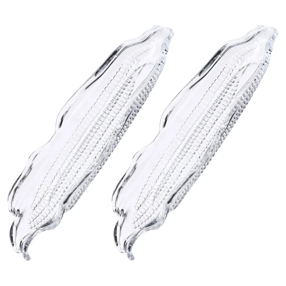 

2 Pcs Corn Tray Clear Plastic Holders Bbq Plate Decorative Plates Multi-function Appetizer Practical Fruit