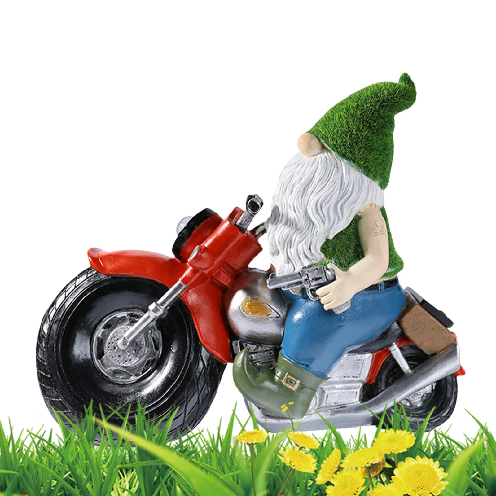

Biker Garden Gnomes Outdoor Biker Gnome Figurine Garden Gifts Ornament Resin Dwarf Elf Handicraft For Yard Lawn Porch Home Decor