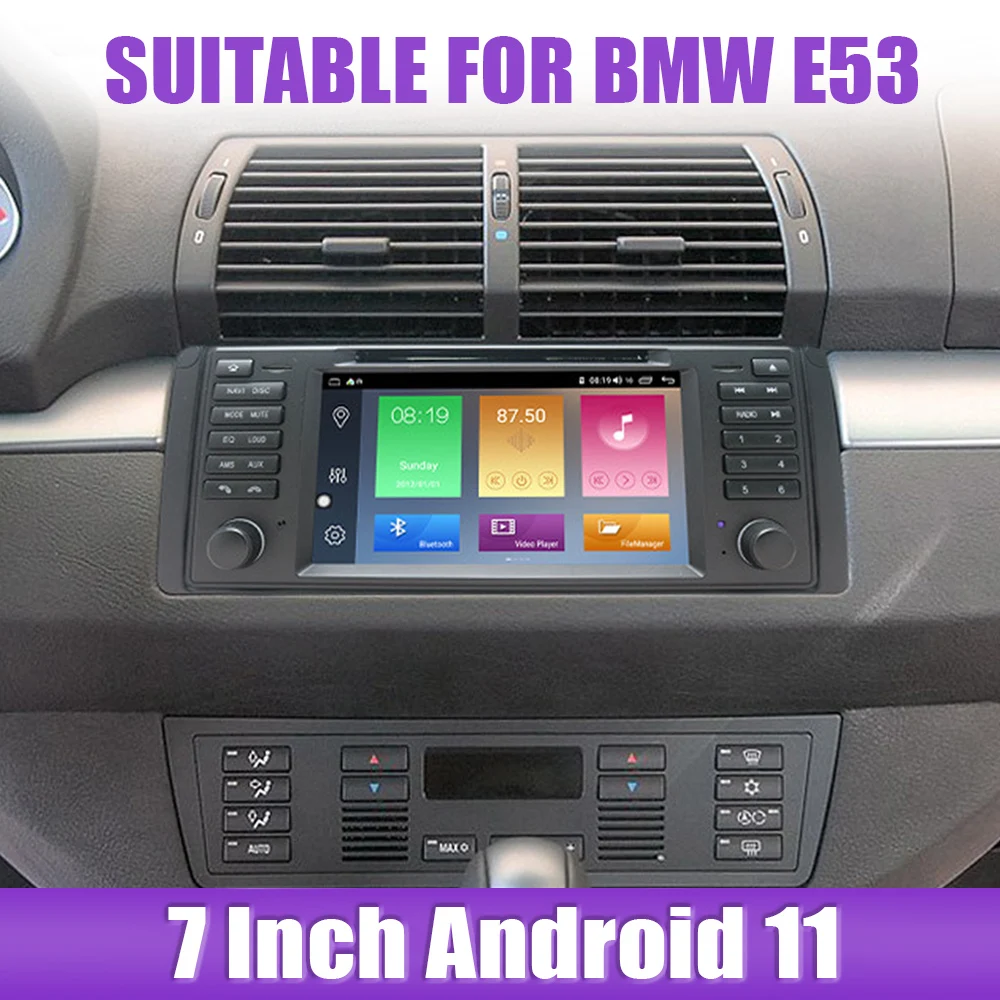 

Автомагнитола 2 Din с GPS-навигацией, видеоплеером, 7 дюймов, Android 11, FM-радио для BMW E53 1996-2007