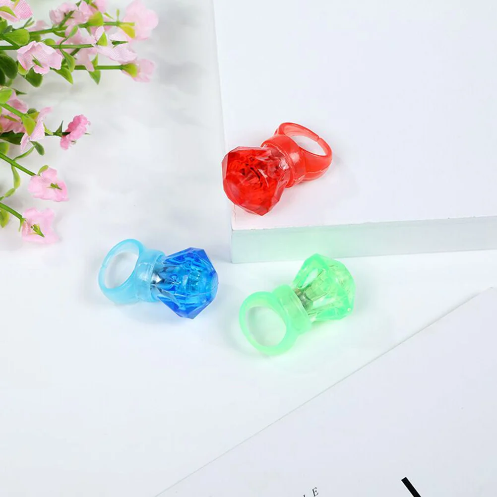 

20 Pcs LED Toys Glow The Dark Rings Bulk Pinata Filler Flash Luminous Childrens Kids Flashing