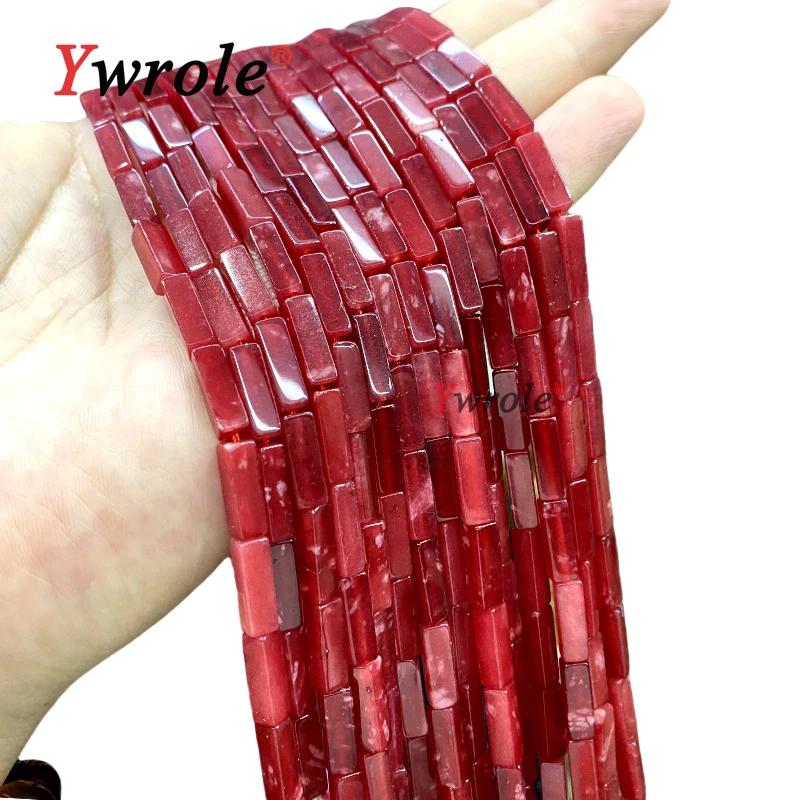 Натуральный камень 4x13 мм квадратный цилиндр рубиновый красный халцедон