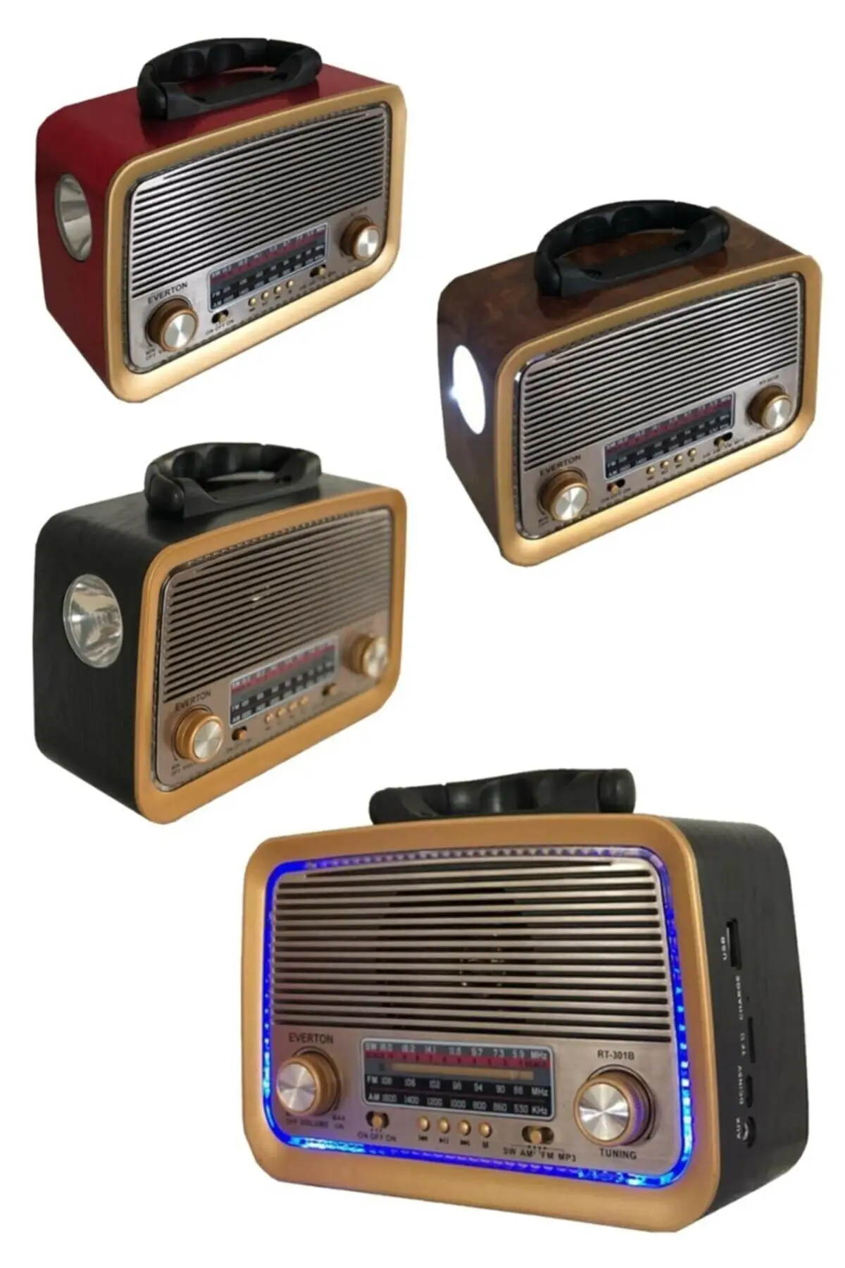 Фото Классическое трехдиапазонное радио Wood Usb-tf Bluetooth | Электроника