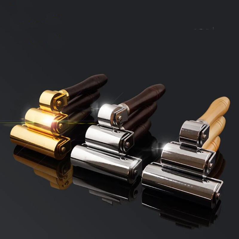 

U40 26/60/100mm Leather Glue Edges Laminating Wheel Leather Craft Roller Craft Handmade Smoother Creaser Tool DIY Golden/brown